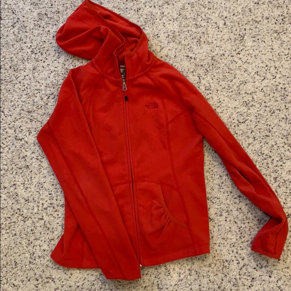 North Face Red Terry cloth hoodie